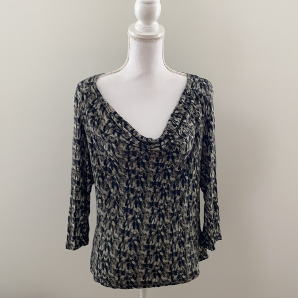 DKNY Jeans Drape-Neck Print